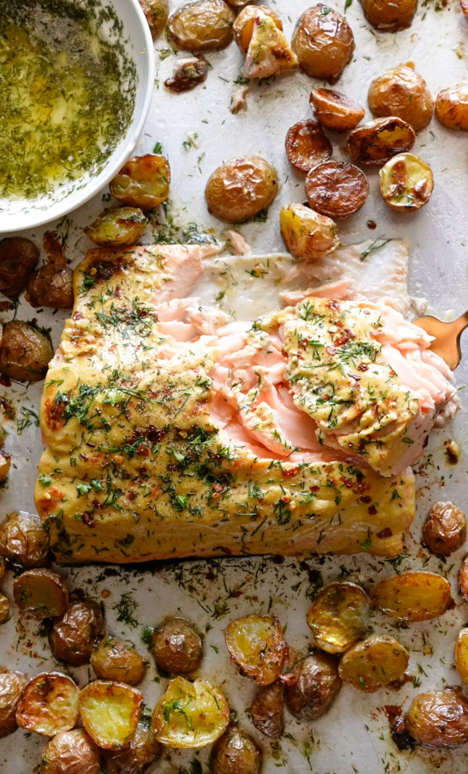 Sheet Pan Salmon with Dill Potatoes