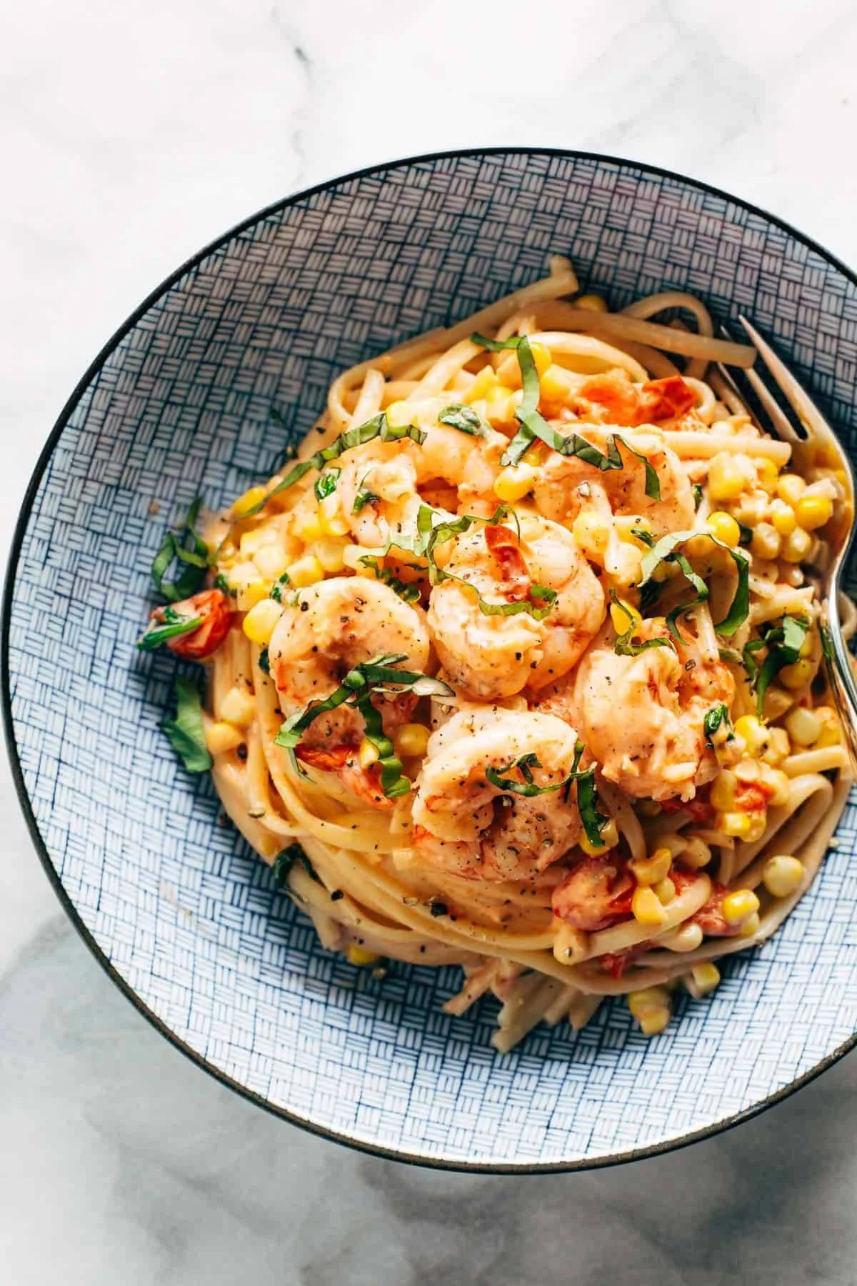 Creamy Shrimp Pasta with Corn and Tomatoes
