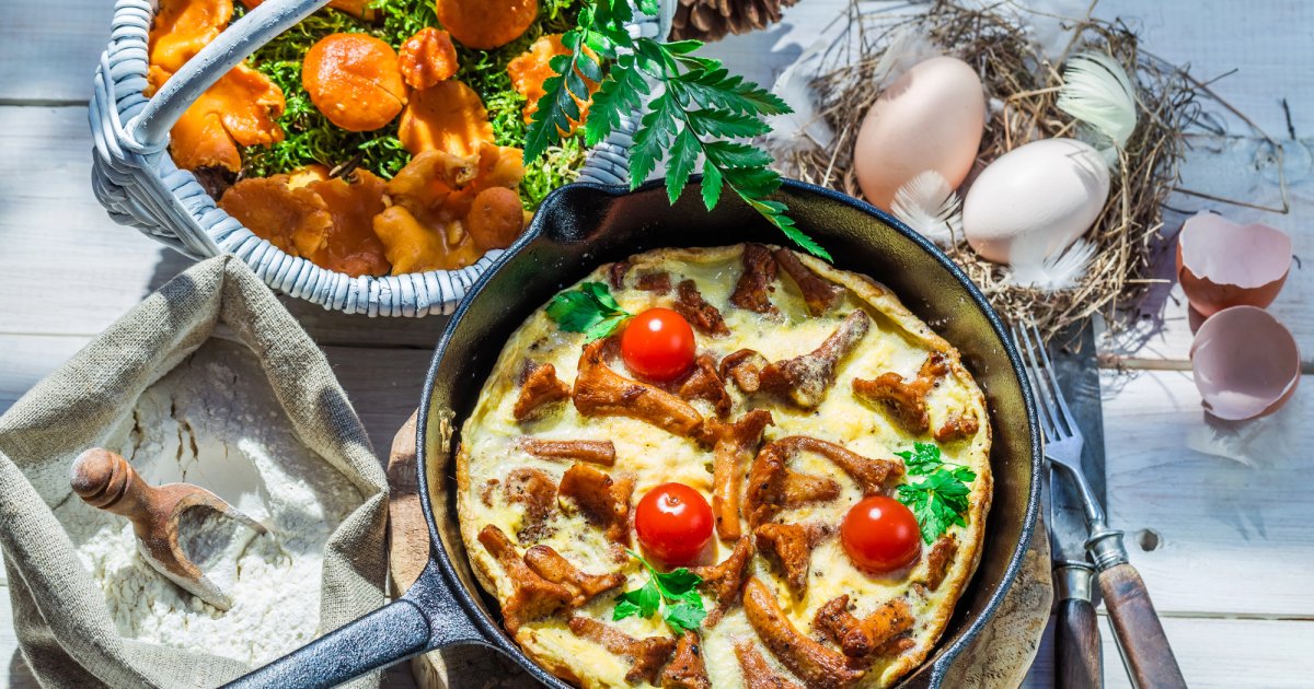 Омлет з лисичками