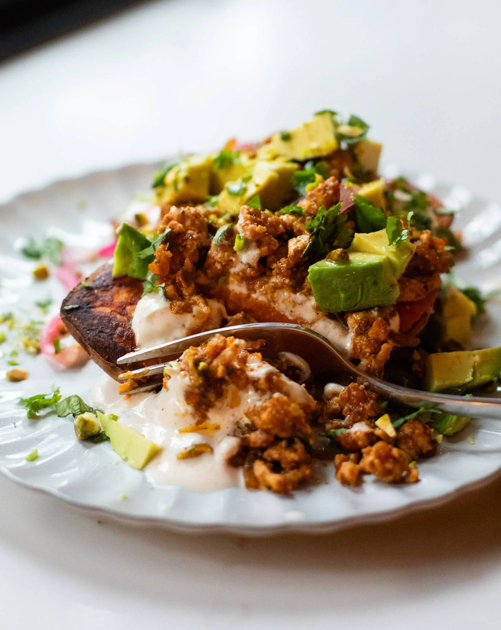 Roasted Sweet Potato Stacks with Chipotle Sauce