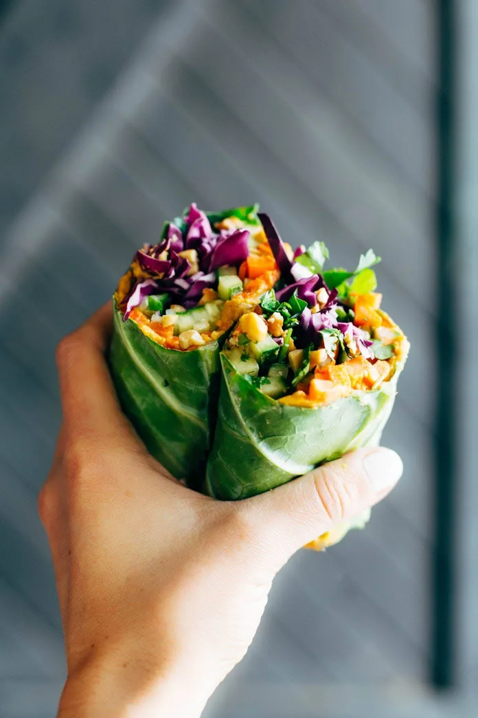 Detox Rainbow Roll-Ups with Peanut Sauce