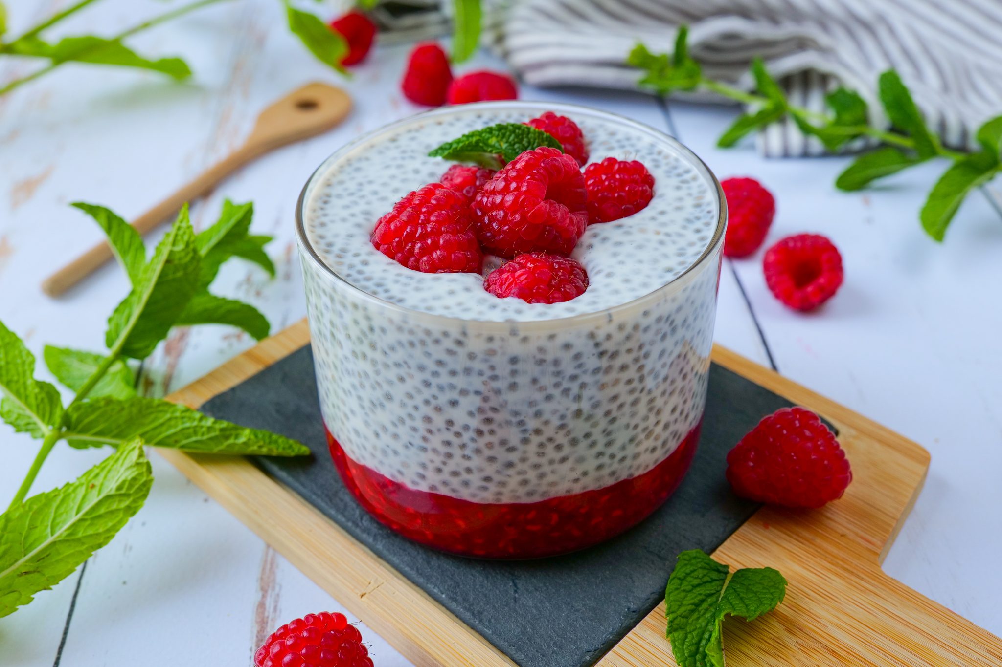 Chia pudding aux framboises