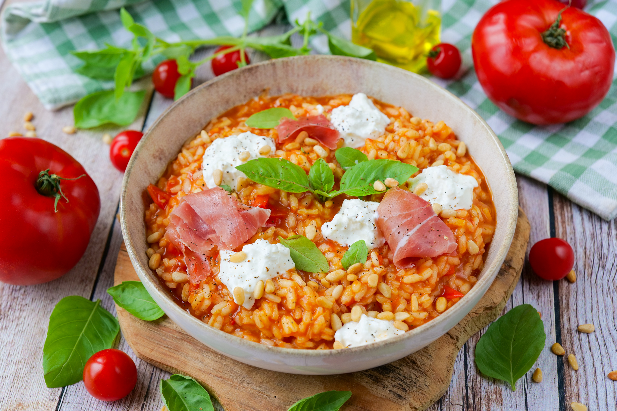 Risotto tomate et burrata