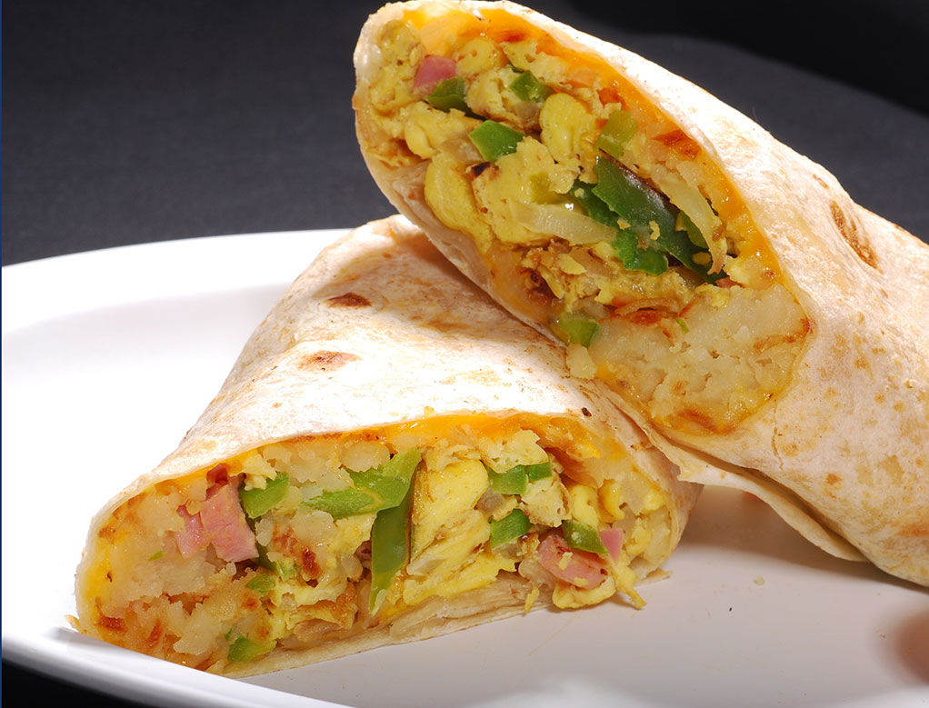 Burrito de Huevos con Jamón para el Desayuno