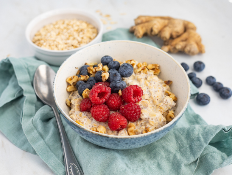 Avena con infusión de jengibre