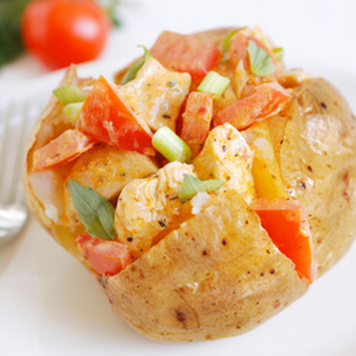 Chicken and tomato jacket potato