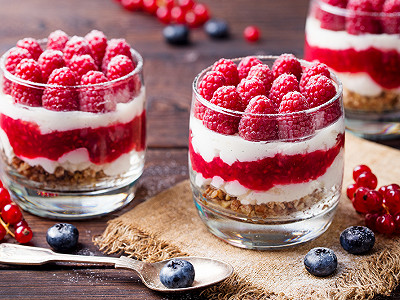 Verrines aux framboises et speculoos